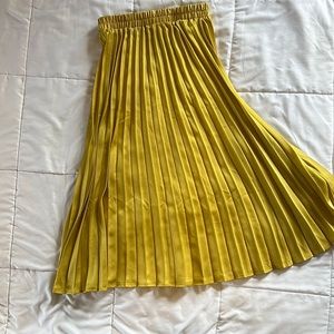 Mid-leg length pleated skirt